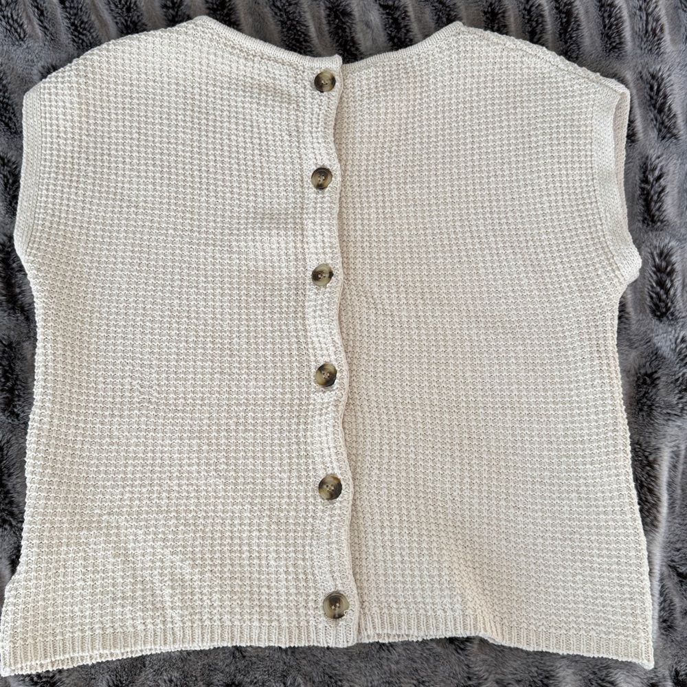 Madewell Ivory Knit Sleeveless Sweater